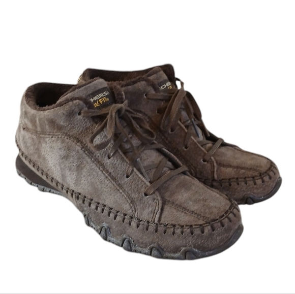 Skechers Moc Toe Chocolate Brown Suede Leather Chukka Boots - Picture 10 of 10